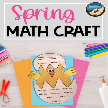 Preview of April Math Craft Easter and Spring Addition Activities