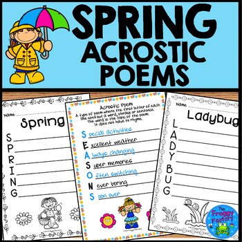 Spring Acrostic Poems by The Froggy Factory | Teachers Pay Teachers