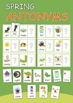 Preview of Spring Activity. Antonyms Game.