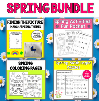 Preview of Spring Activity BUNDLE | Spring Coloring | Spring Logic Puzzles | Spring Packet