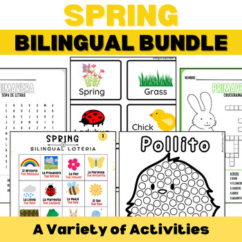 Preview of Spring Bundle of Games Puzzles and Activities for Early Finishers - Bilingual