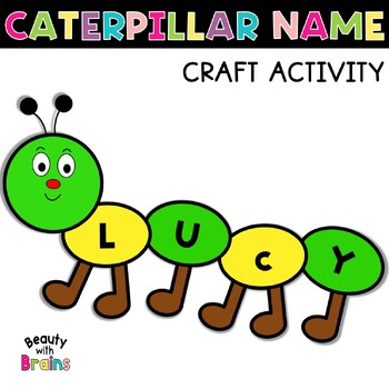 Spring Activity Caterpillar Editable Name Craft Bulletin Board | TPT