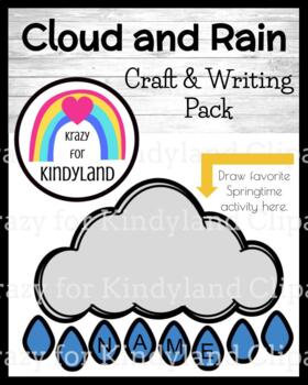 Preview of Spring Activity - Cloud and Rain Name Craft - Weather and  Season - Kindergarten