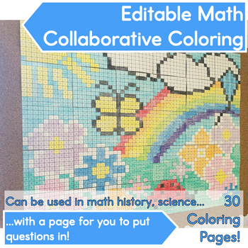 Preview of Spring Activity│Collaborative Coloring Poster & Bulletin Board│Editable