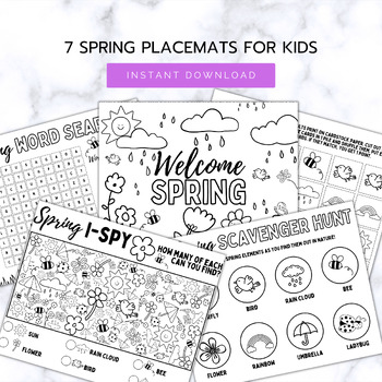 Preview of Spring Activity Placemats for Kids