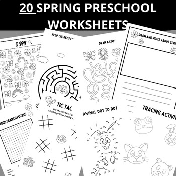 Preview of Spring Activity Printable, Spring Coloring Pages, Spring Games, Spring Activity