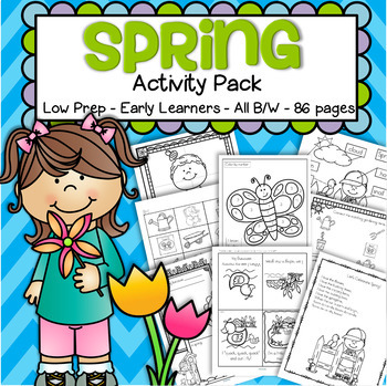 Preview of Spring Activity Printables No Prep Preschool & Kindergarten 86 pages
