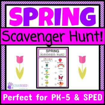 Preview of Spring Activity Scavenger Hunt | Preschool Elementary Special Education Spring