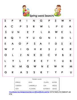 Spring Activity Sheets for Kindergarten and First Grade! by Marie Lowther