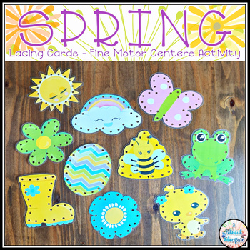 Preview of Spring Fine Motor Lacing Cards March, April, May Centers and Stations Activity
