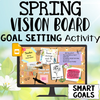 Preview of Spring Activity Vision Board Digital SMART Goal Setting Distance Learning 