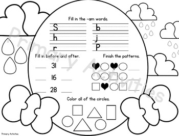 spring and summer coloring pagesprimary activities  tpt