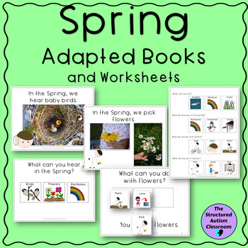 Preview of Spring Adapted Books and Worksheets with Core Words for Autism and Special Ed