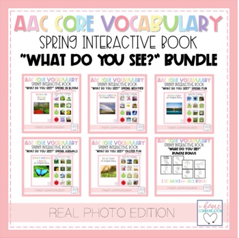 Preview of AAC Core Vocabulary Activities | What Do You See? Adaptive Books | SPRING BUNDLE