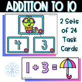 Spring Add to 10 Task Cards - Addition Task Cards for Sums to 10