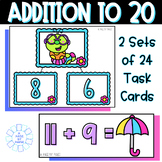 Spring Add to 20 Task Cards - Addition Task Cards for Sums to 20