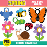 Spring Add your Own Photo Picture| PNG Flower Bird Insect 