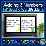 Spring Adding 3 Numbers Word Problem 3 Addends Digital Task Cards Math Center