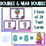 Spring Adding Doubles Task Cards - Doubles and Near Double