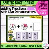 Spring Adding Fractions with Like Denominators BOOM™ Cards