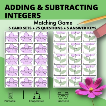 Preview of Spring: Adding & Subtracting Positive & Negative Integers Matching Game