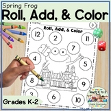 Roll and Color Spring Math Fluency Worksheets Kindergarten