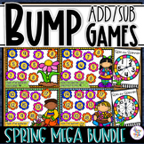 Spring Addition & Subtraction Bump Games Bundle