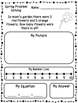 Preview of Spring Addition & Subtraction Word Problems (Kindergarten/First)