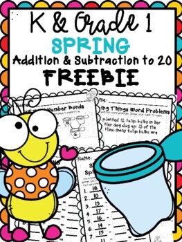 Preview of Spring Addition & Subtraction to 20 FREEBIE (Kindergarten & First Grade)