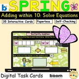 Spring Addition Within 10 Butterflies BOOM Cards™ Digital