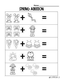 spring addition worksheets by kindercounts1 teachers pay teachers