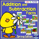 Spring Addition and Subtraction Facts Color By Number