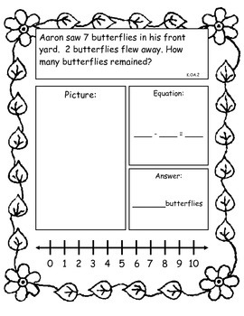 spring addition and subtraction story problems kindergarten version