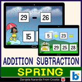 Spring Addition and Subtraction up to 30 Math Bundle Boom ™ Cards