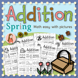 Spring Addition math easy with pictures | No Prep For Kind