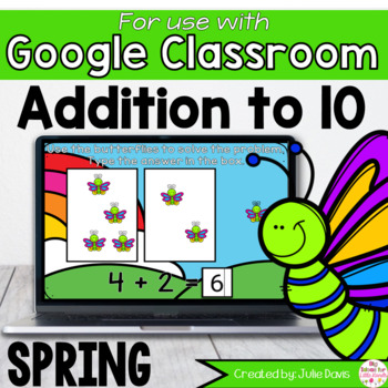 Preview of Spring Addition to 10 Math Centers for Google Classroom