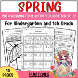 Spring Addition to 20 | Crack the Code & Color by Code Math Worksheets