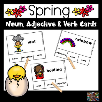 Preview of Spring Parts of Speech Task Cards