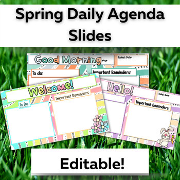 Preview of Spring Agenda Slides! (Morning Meeting/Welcome)