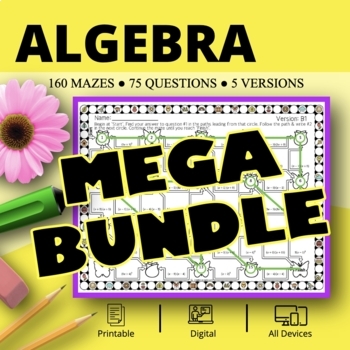 Preview of Spring: Algebra BUNDLE Maze Activity