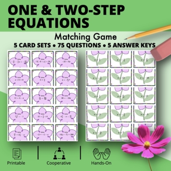 Preview of Spring: Algebra One & Two-Step Equations Matching Game