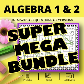 Preview of Spring: Algebra SUPER MEGA BUNDLE Maze Activity