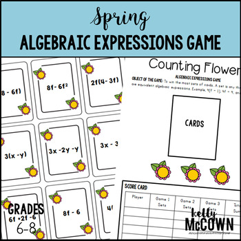 Preview of Spring Algebraic Expressions Game