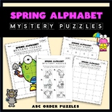 Spring Alphabet ABC Order Mystery Puzzles - Alphabetizing 