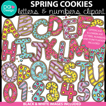 Preview of Spring Letters and Numbers Cookie Clipart | Spring Alphabet Clip art