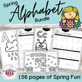 Spring Alphabet Bundle: Fun Spring Preschool Worksheets & 