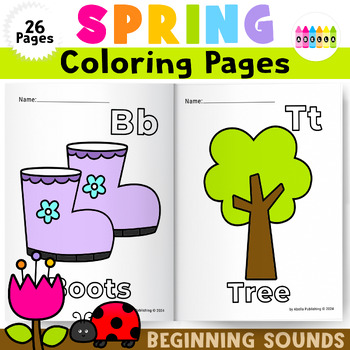 Preview of Spring Alphabet Coloring Book for Preschool | Alphabet Coloring Pages, Earth Day