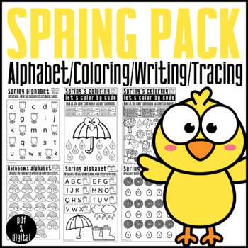 Preview of Spring's Alphabet/Coloring/Writing/Tracing