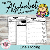 Spring Alphabet Line Tracing Worksheets: Fun Preschool Pre