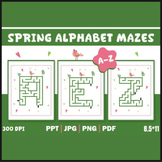 Spring Alphabet Mazes for Kids | PreK & K Grade Worksheets
